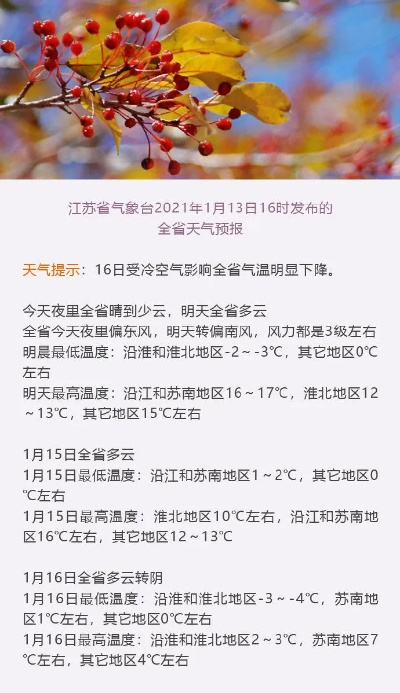 江苏天气早知道，15天预报助您从容应对风云变幻